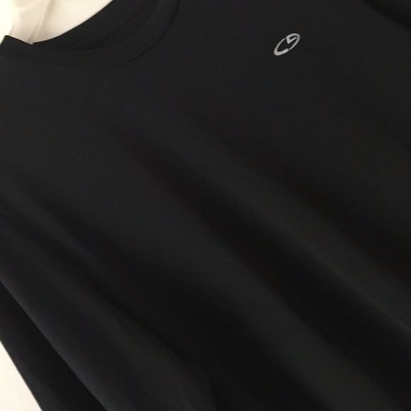 Men's Champion Active Black Shirt Large Stretch Sporty Top LG Athletic Nylon Tee - Picture 5 of 7